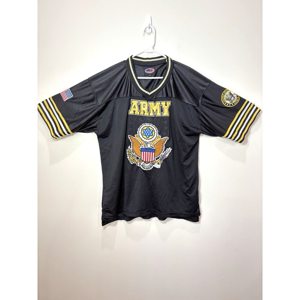 U.S. Army Football Jersey Men XXL Black Mesh Military Eagle Flag Emblem American